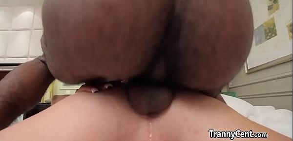  Tranny enjoyed black cock in her mouth